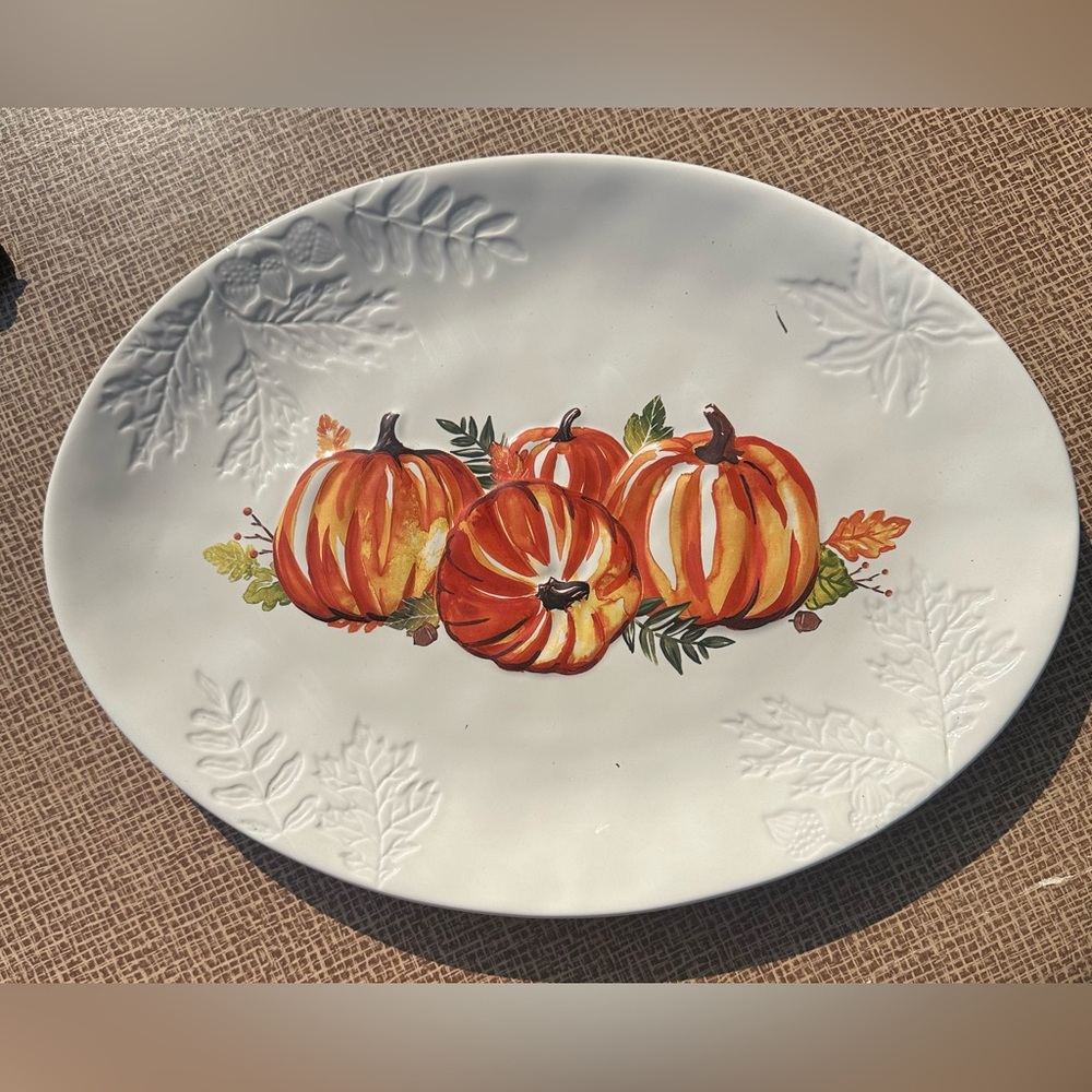 Large oval pumpkin serving platter
